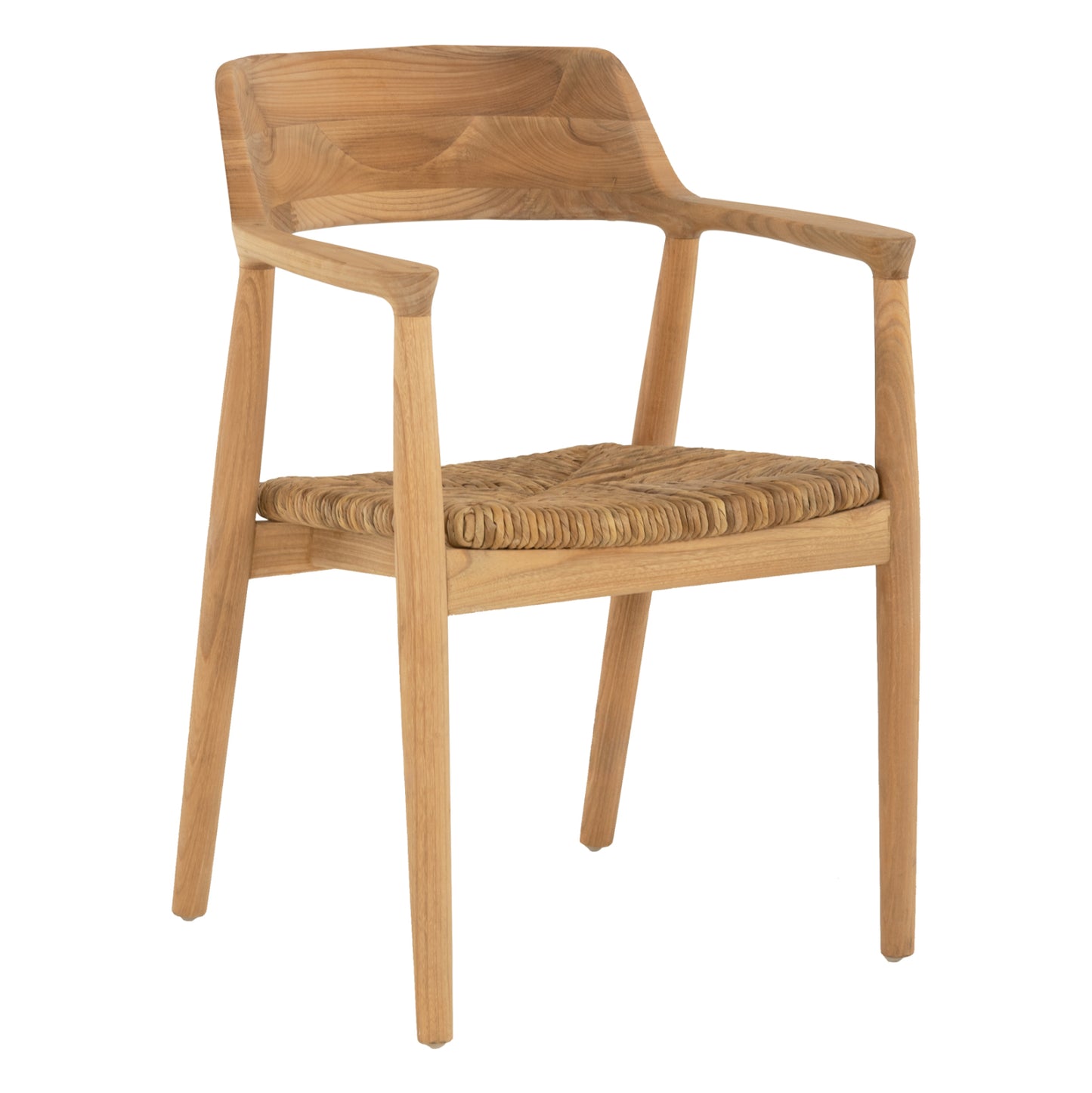ARMCHAIR KINGSLEY2 SOLID TEAK WOOD AND STRAW-MATT SEAT HM9335 58x53x79cm. image 1
