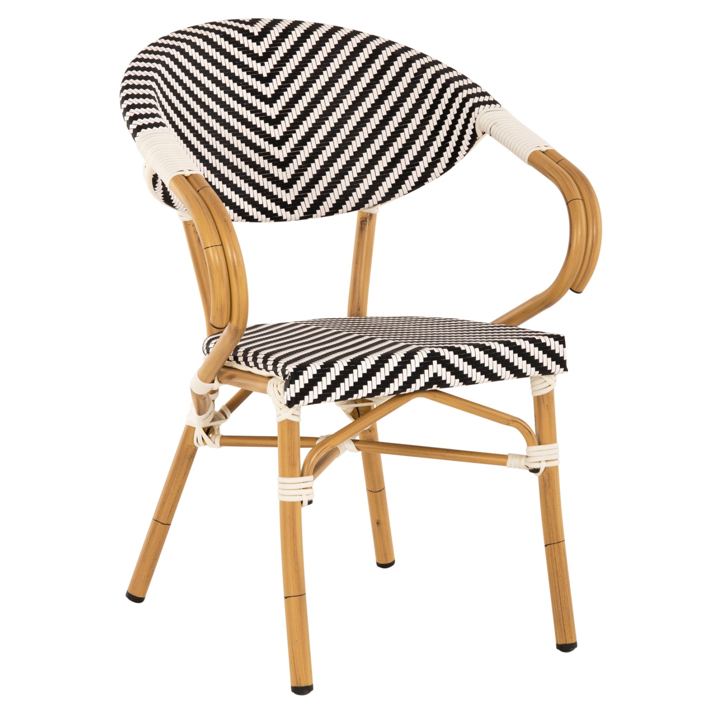 ARMCHAIR ALUMINUM HM5861.01 BAMBOO LOOK BLACK-WHITE image 1