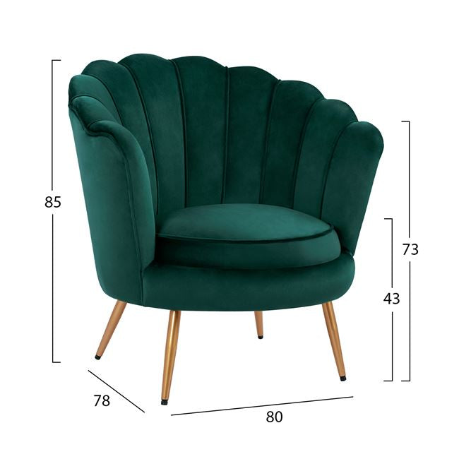 Стенен стол HM8493.03 в кадифе сити цветен 80x78x85см