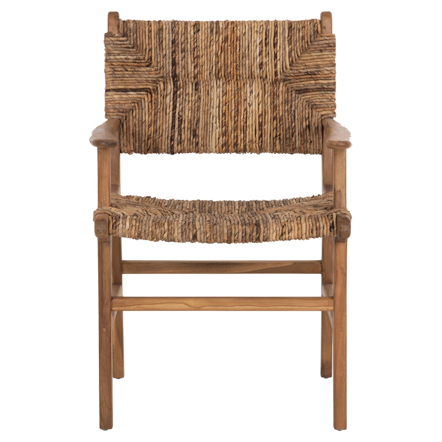 Професионален Стол от Тиково Дърво с Ръш 57.5x59x87H cm