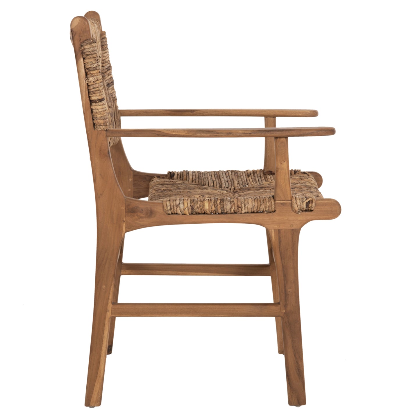 Професионален Стол от Тиково Дърво с Ръш 57.5x59x87H cm