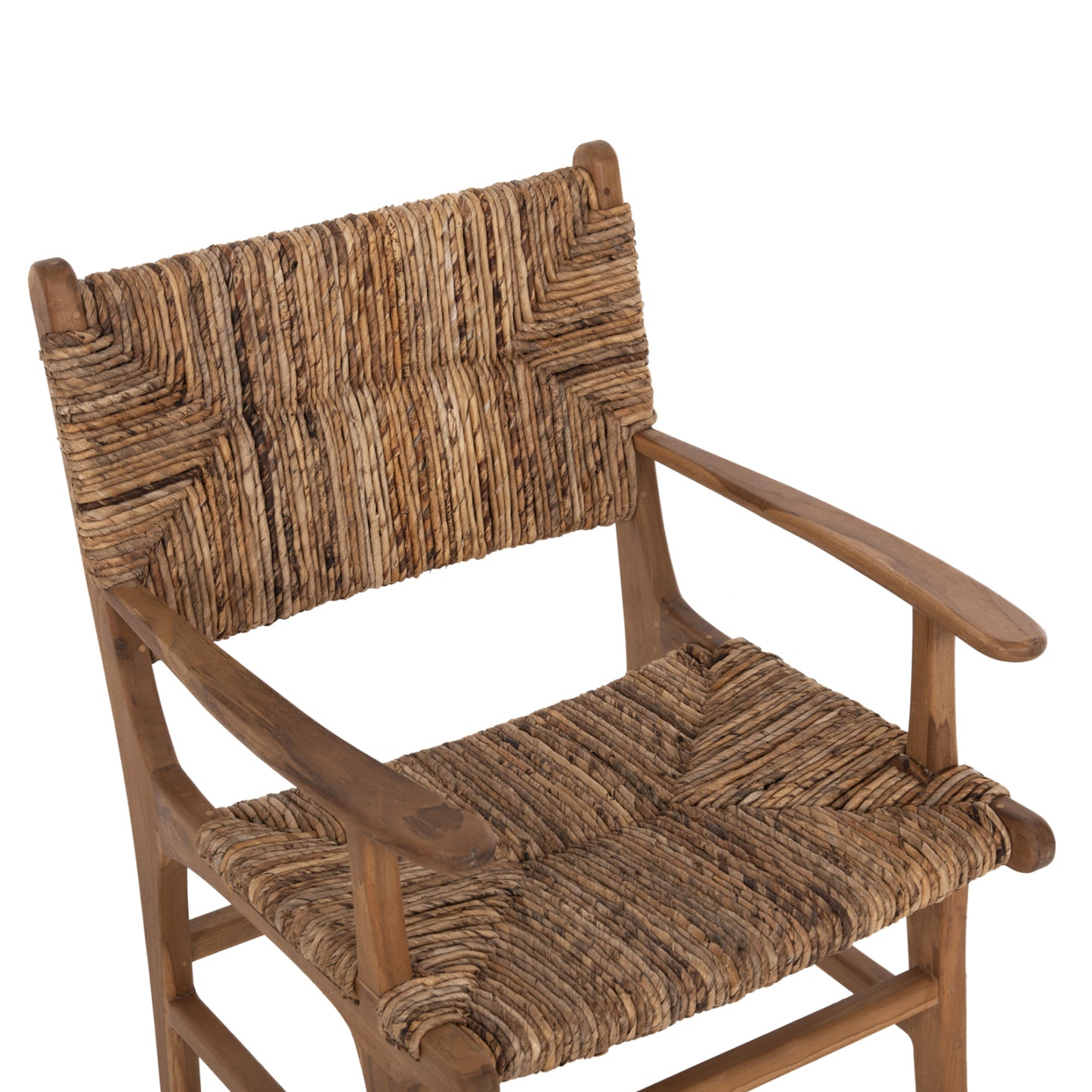 Професионален Стол от Тиково Дърво с Ръш 57.5x59x87H cm