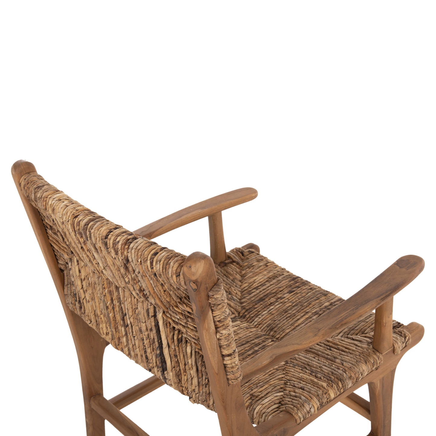 Професионален Стол от Тиково Дърво с Ръш 57.5x59x87H cm