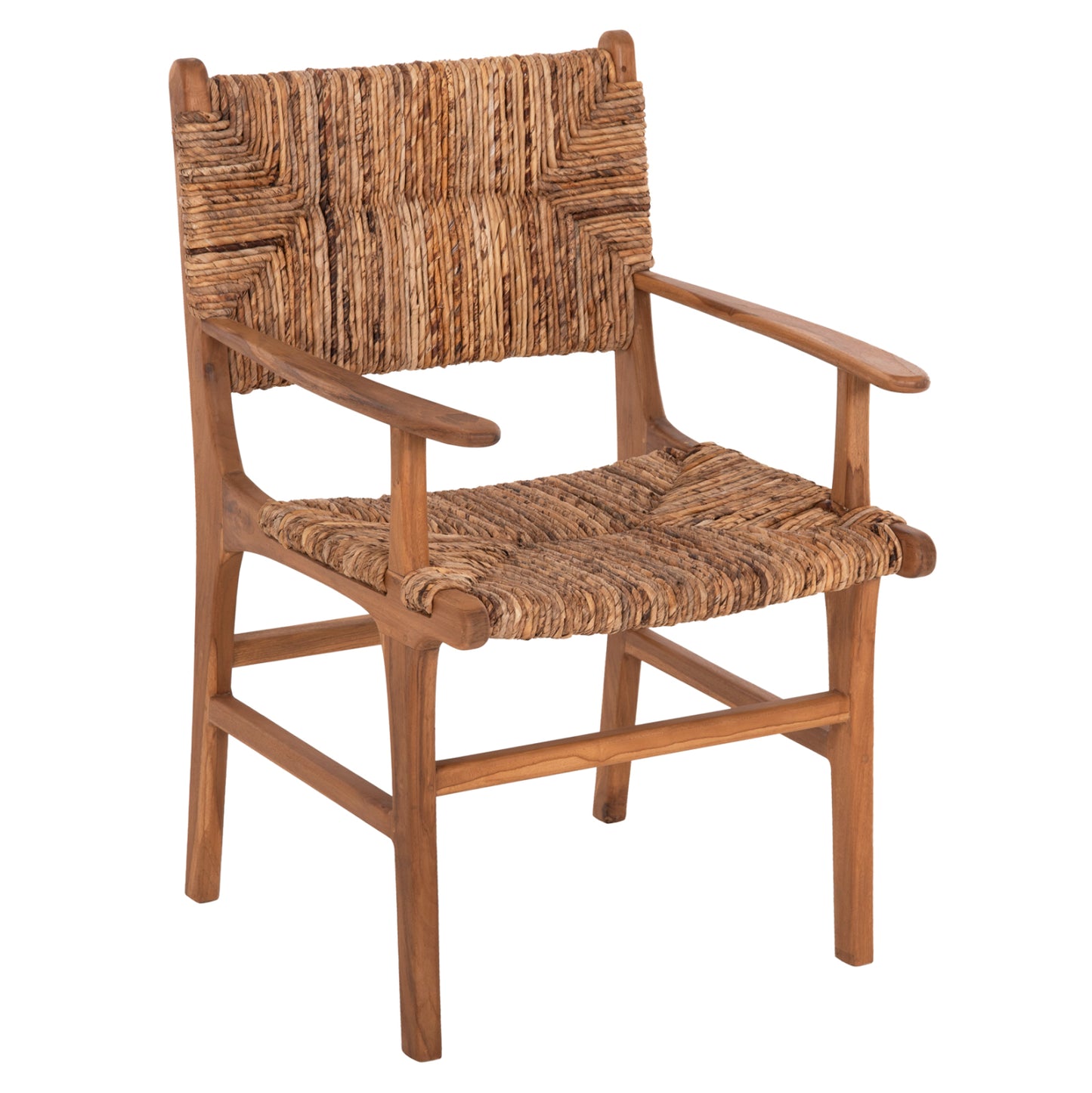ARMCHAIR PROFESSIONAL SOL ΗΜ9400.11 SOLID TEAK WOOD AND RUSH-MATT 57.5x59x87H cm. image 1