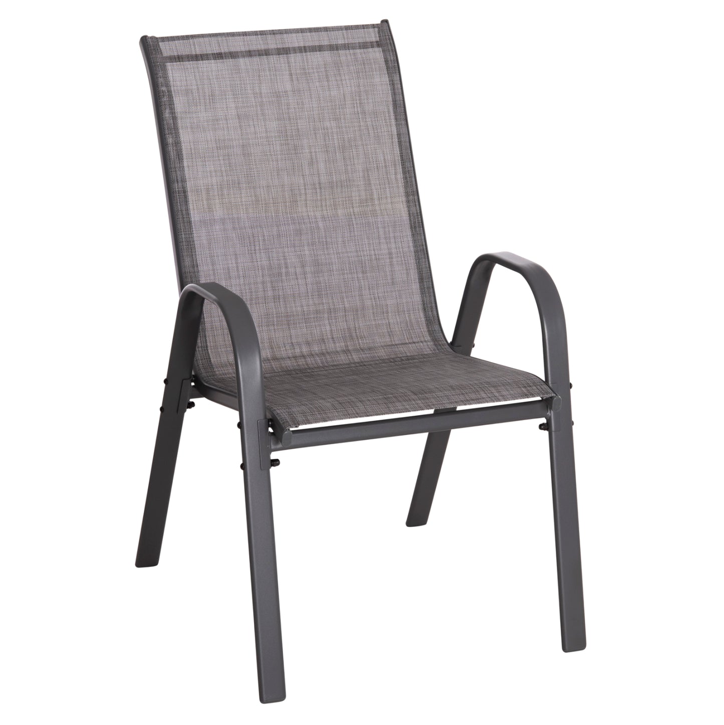 OUTDOOR ARMCHAIR LEON HM5000.41 GREY METAL FRAME & TEXTILENE-4PCS SET- 55x70x91Hcm. image 1