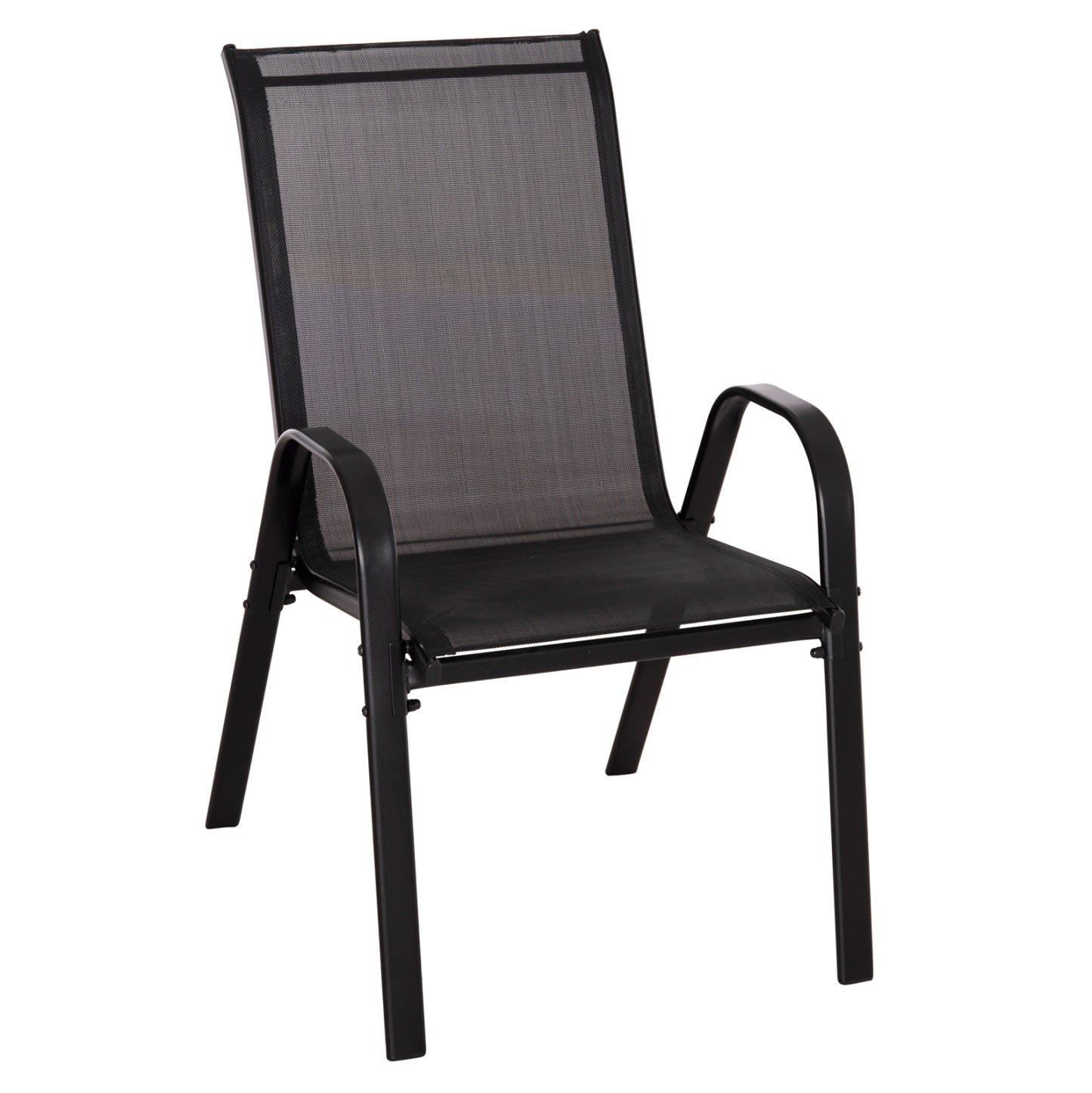 OUTDOOR ARMCHAIR LEON HM5000.43 BLACK METAL FRAME & TEXTILENE-4PCS SET- 55x70x91Hcm. image 1