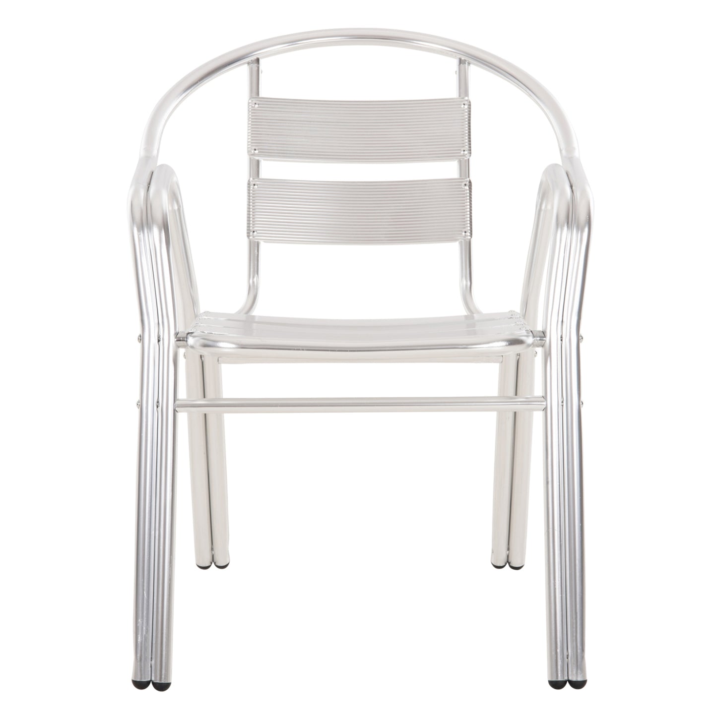 ALUMINUM ARMCHAIR MORIS HM5018 DOUBLE FRAME IN SILVER (METALLIC) COLOR 58x62x75Hcm.