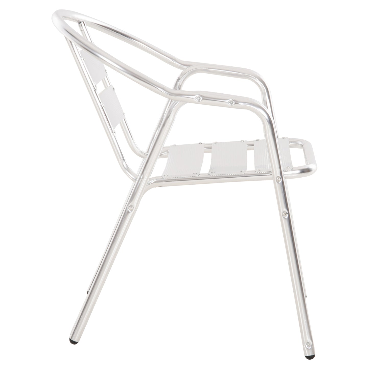 ALUMINUM ARMCHAIR MORIS HM5018 DOUBLE FRAME IN SILVER (METALLIC) COLOR 58x62x75Hcm.