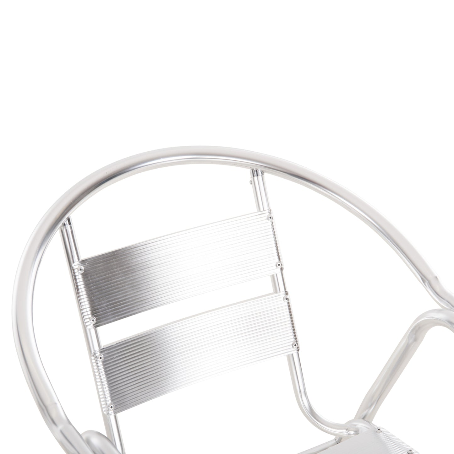 ALUMINUM ARMCHAIR MORIS HM5018 DOUBLE FRAME IN SILVER (METALLIC) COLOR 58x62x75Hcm.