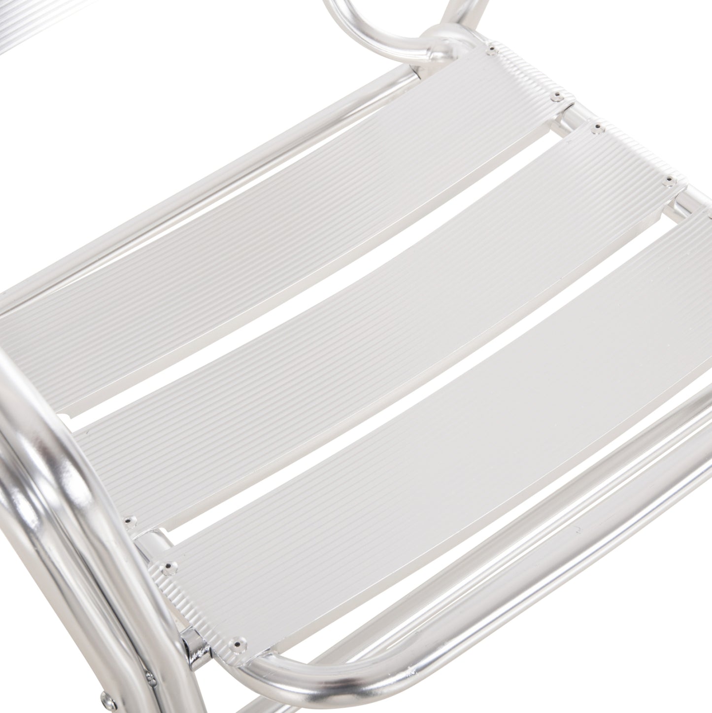 ALUMINUM ARMCHAIR MORIS HM5018 DOUBLE FRAME IN SILVER (METALLIC) COLOR 58x62x75Hcm.