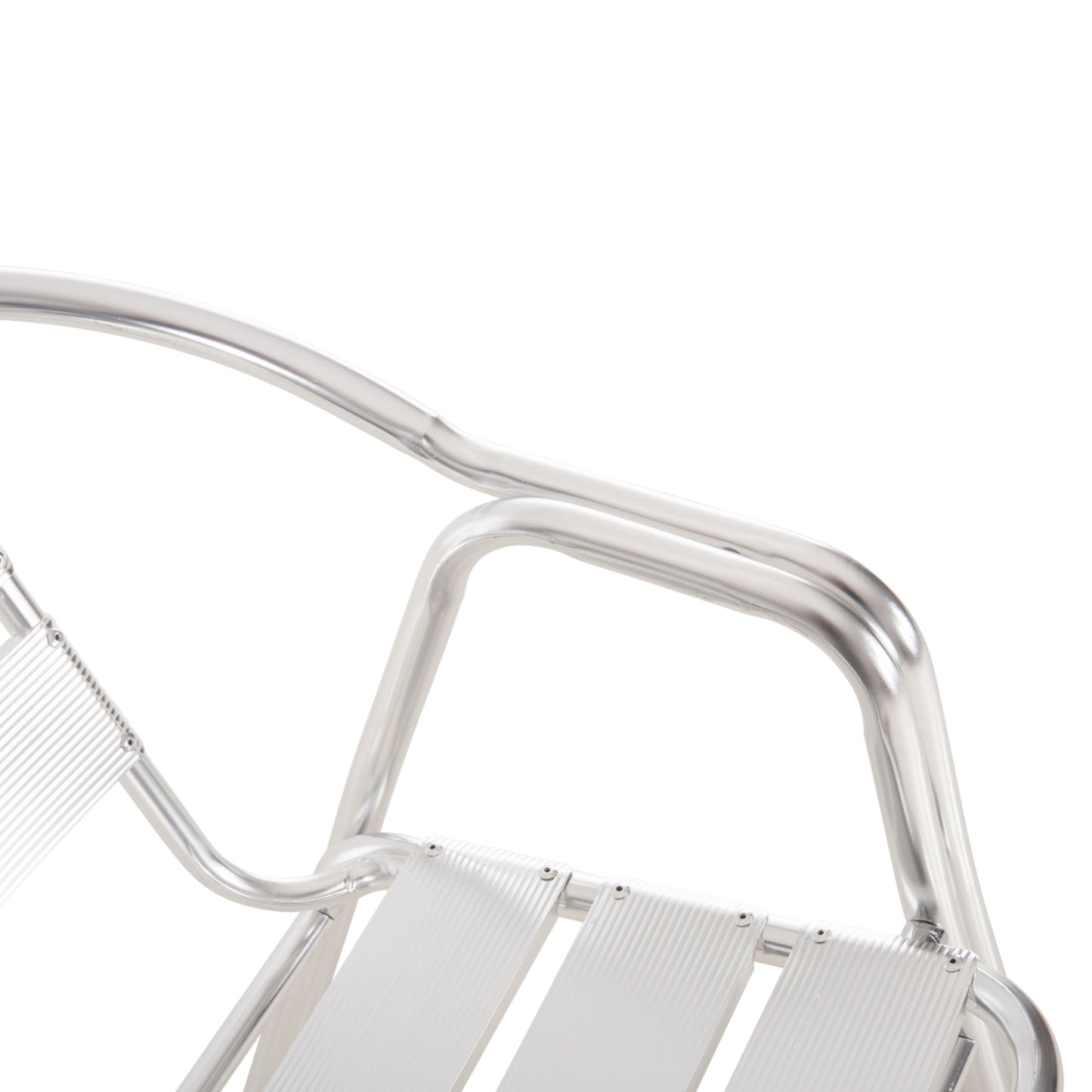 ALUMINUM ARMCHAIR MORIS HM5018 DOUBLE FRAME IN SILVER (METALLIC) COLOR 58x62x75Hcm.