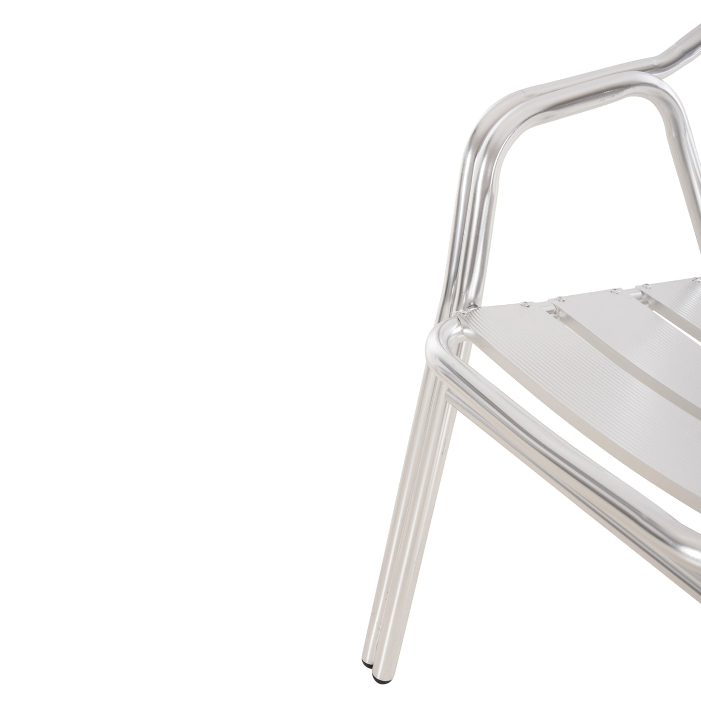 ALUMINUM ARMCHAIR MORIS HM5018 DOUBLE FRAME IN SILVER (METALLIC) COLOR 58x62x75Hcm.
