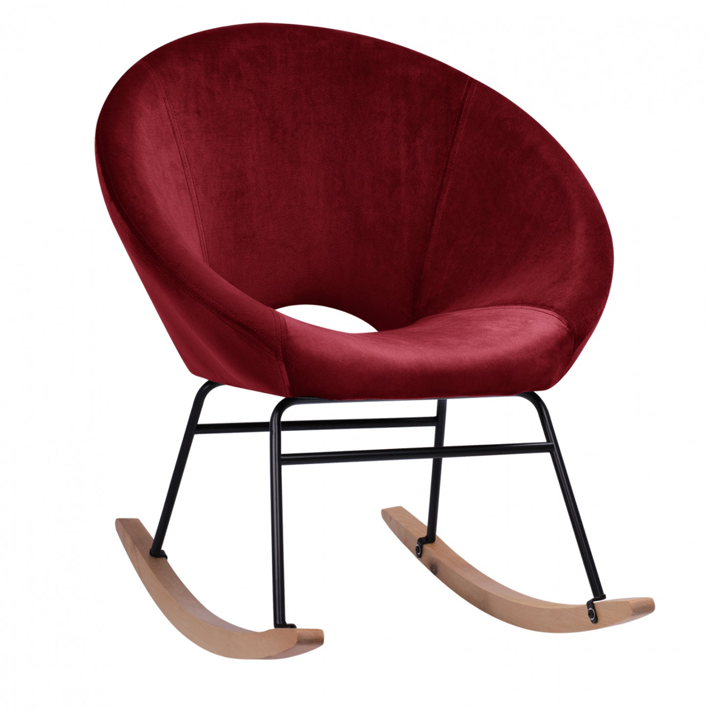 Rocker velvet armchair Paulina HM8399.06, Burgundy red 76x86x76 cm. image 1