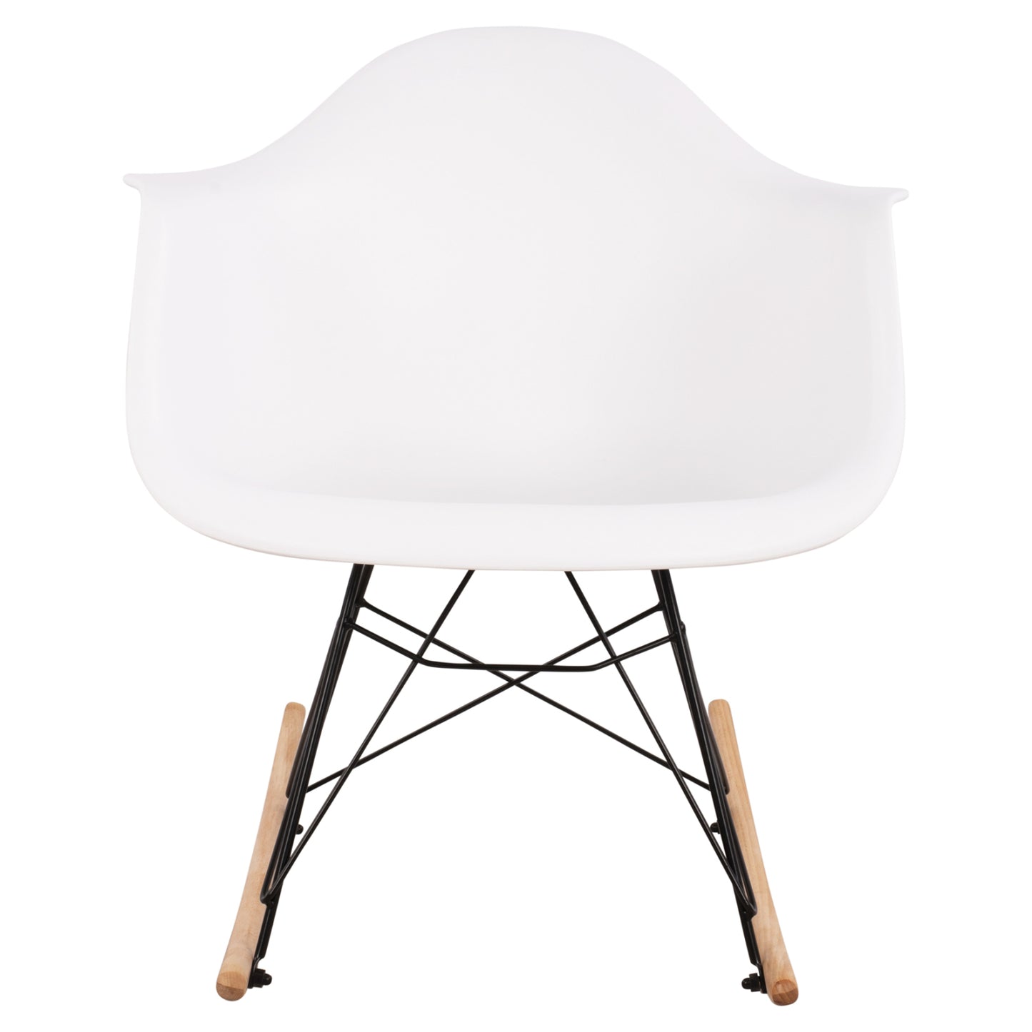 Х rocking chair с бяла седалка и черна рамка 61x71x64 cm