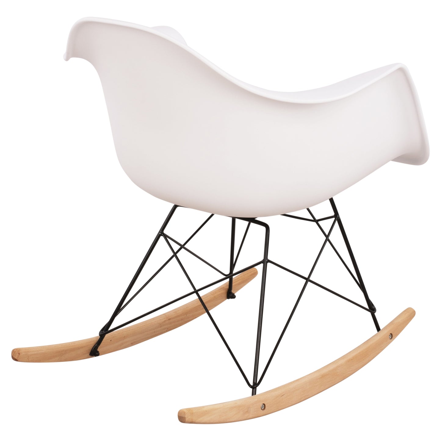 Х rocking chair с бяла седалка и черна рамка 61x71x64 cm