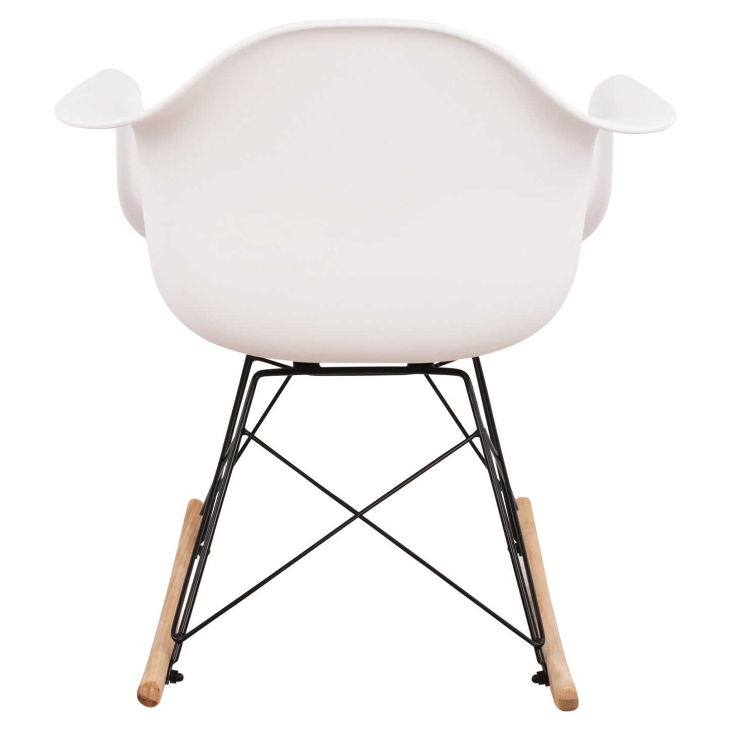 Х rocking chair с бяла седалка и черна рамка 61x71x64 cm