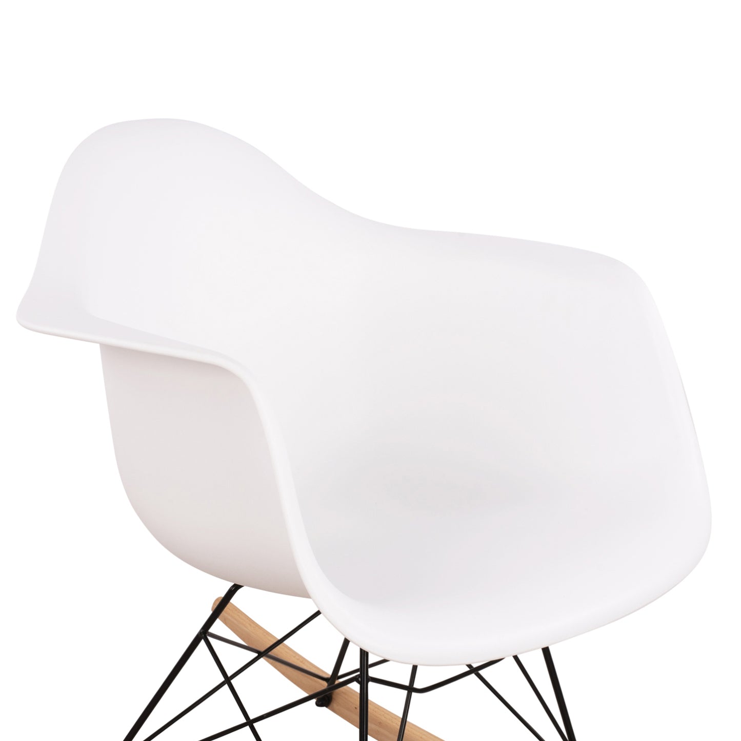 Х rocking chair с бяла седалка и черна рамка 61x71x64 cm