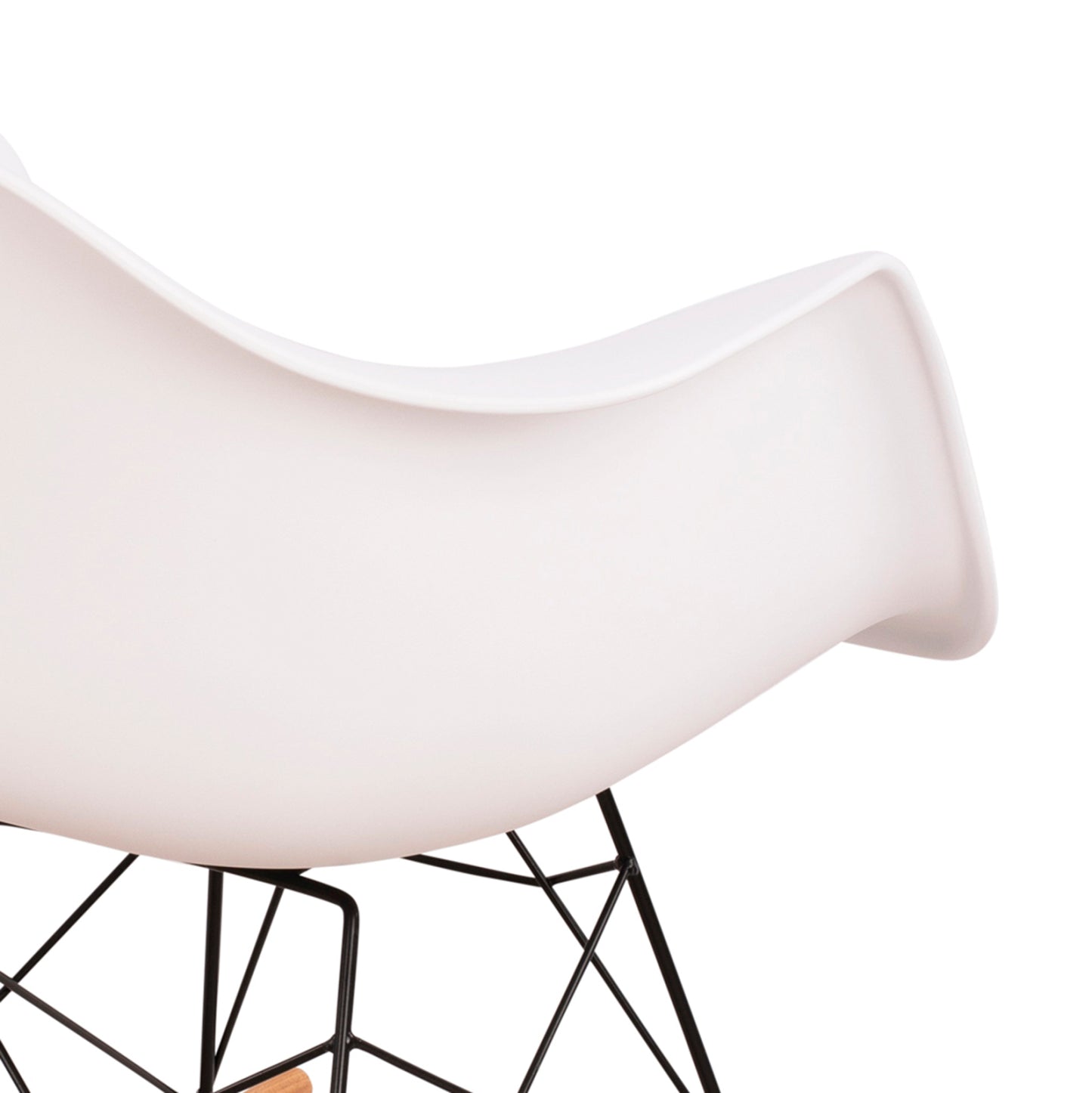 Х rocking chair с бяла седалка и черна рамка 61x71x64 cm