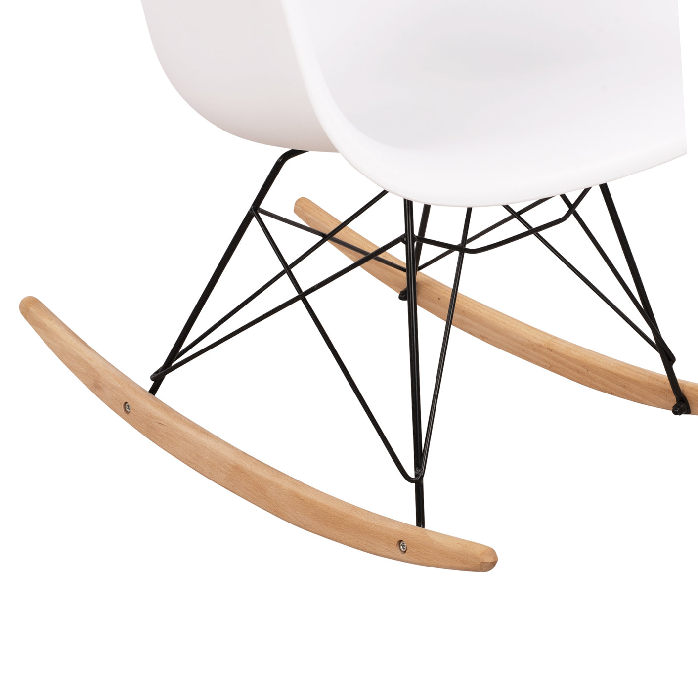 Х rocking chair с бяла седалка и черна рамка 61x71x64 cm