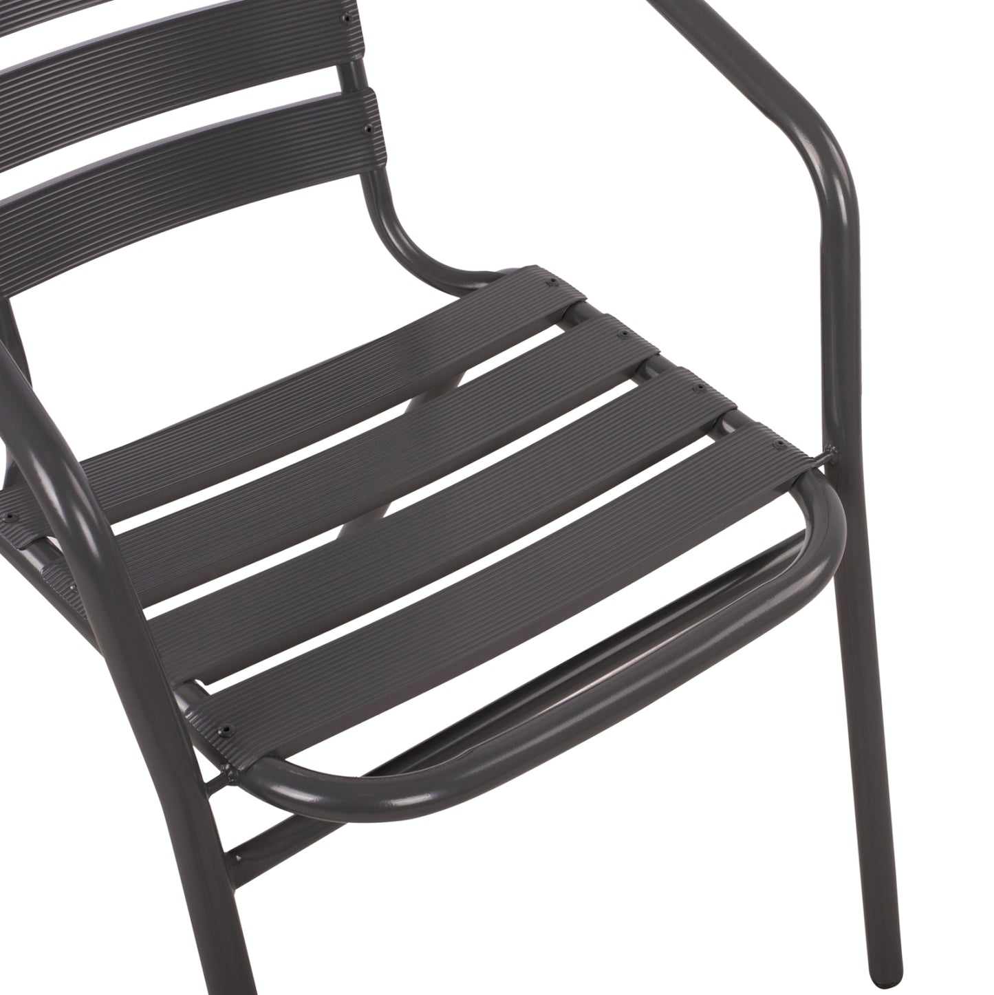 Armchair Laura Metallic Grey with aluminum slats HM5037.01