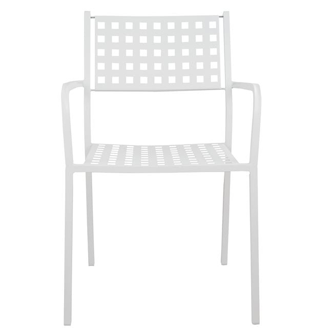 Armchair Metallic HM5031.02 Zeta in white color 54x51x84 cm