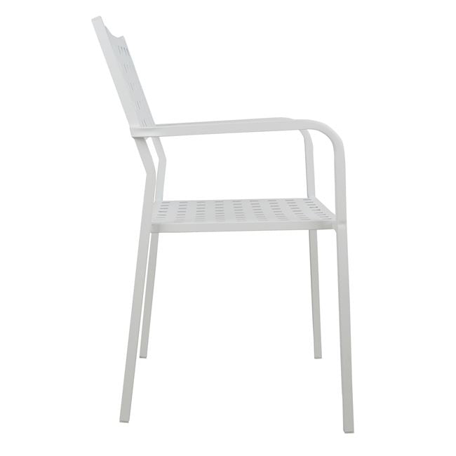 Armchair Metallic HM5031.02 Zeta in white color 54x51x84 cm