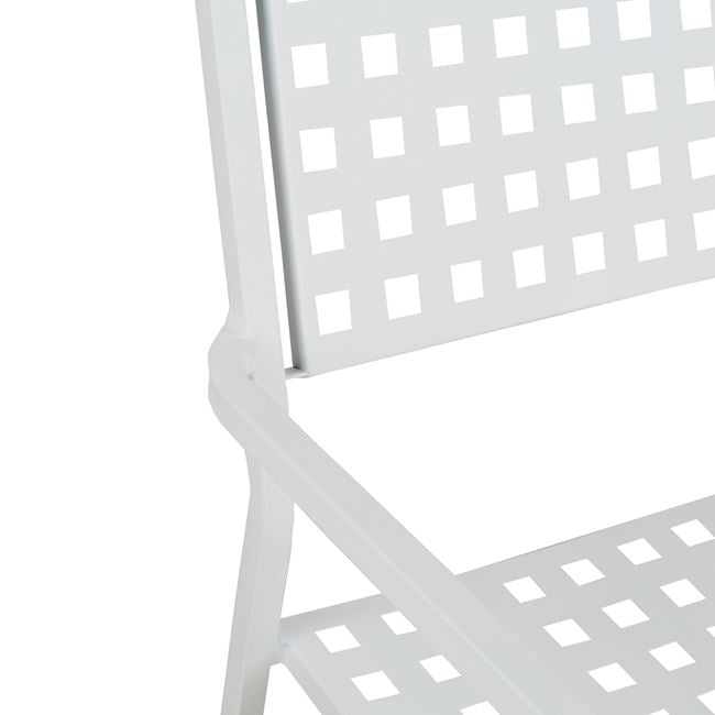 Armchair Metallic HM5031.02 Zeta in white color 54x51x84 cm