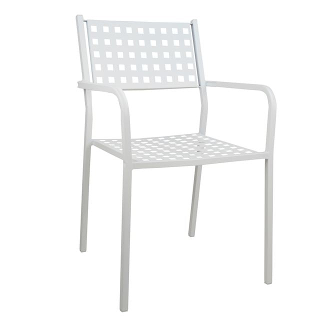 Armchair Metallic HM5031.02 Zeta in white color 54x51x84 cm image 1