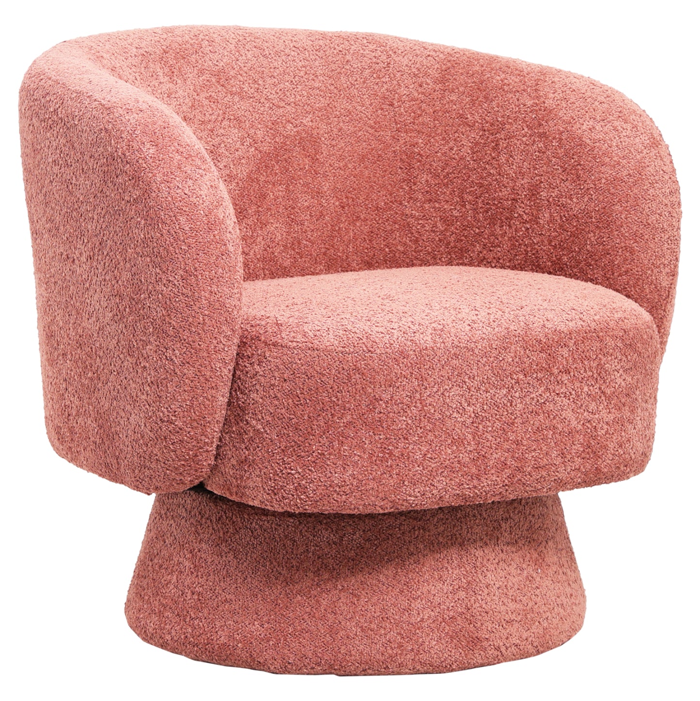 ARMCHAIR SWIVEL KARLEN HM9592.02 PINK BOUCLE FABRIC 78x81x77Hcm. image 1