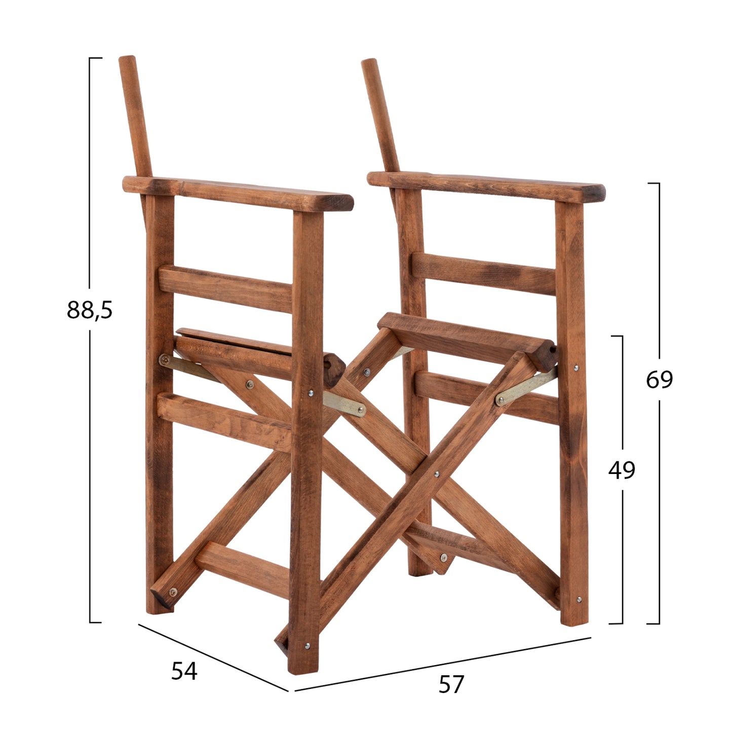 Director's frame Armchair Limnos Walnut impregnated Limnos HM5574.01 57x54x88,5 cm