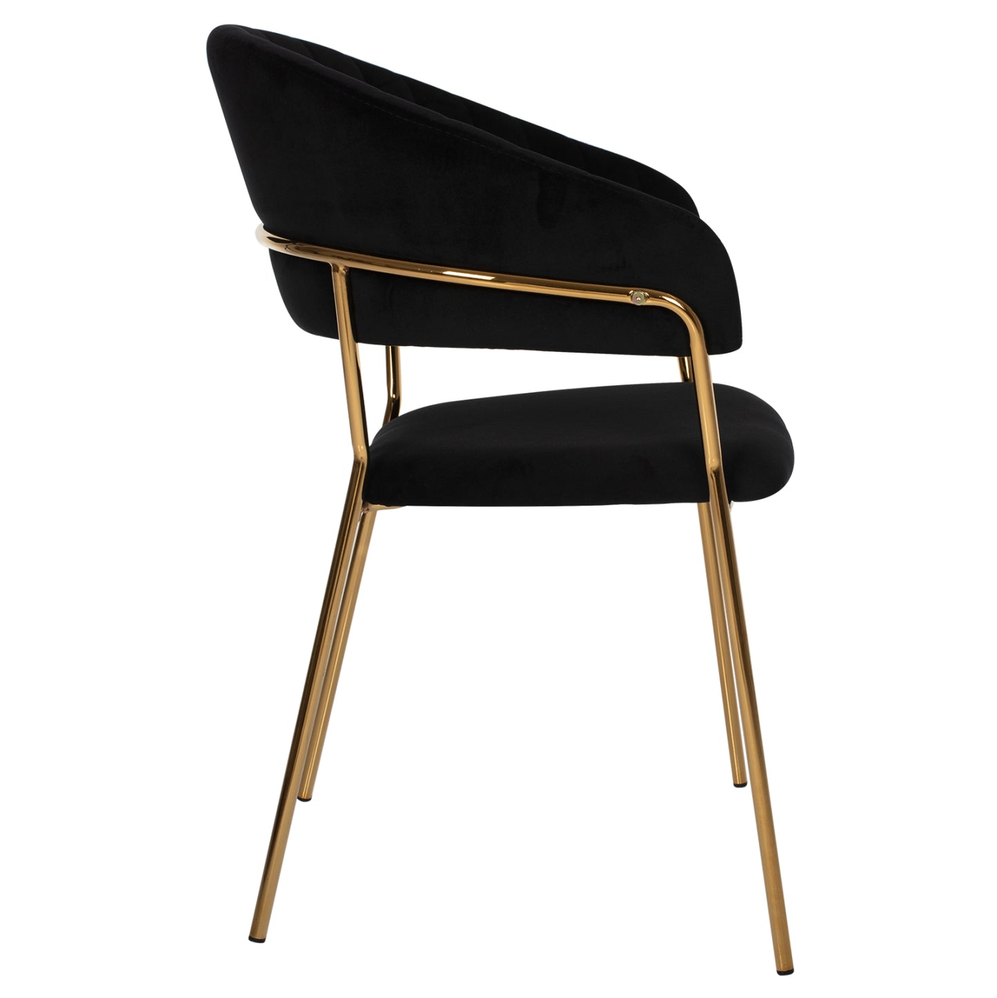 Кресло ТЕОДОР - Черен Плюш и Златна Рамка 55Χ50Χ82Hcm
