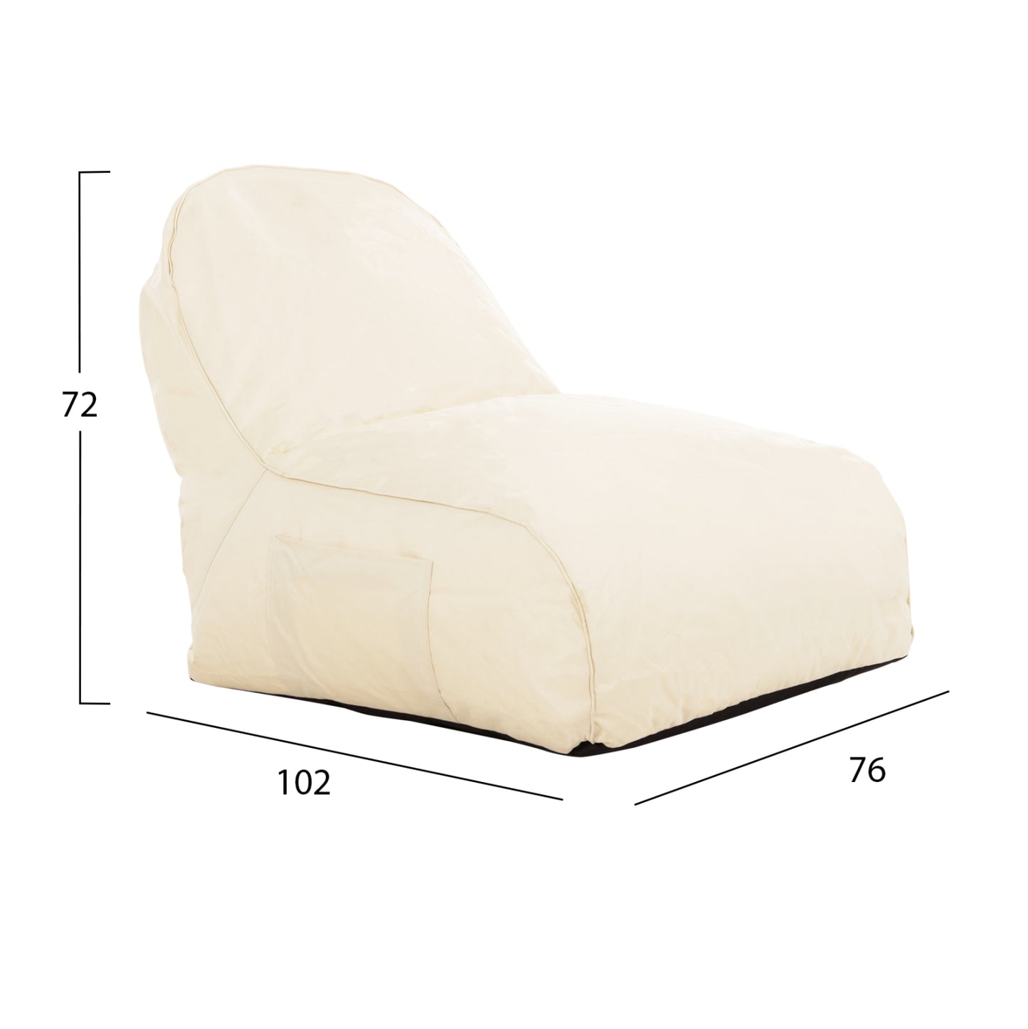 Pouf Cloud Armchair HM5112.01 Cream 6188 76x102x72Ηcm