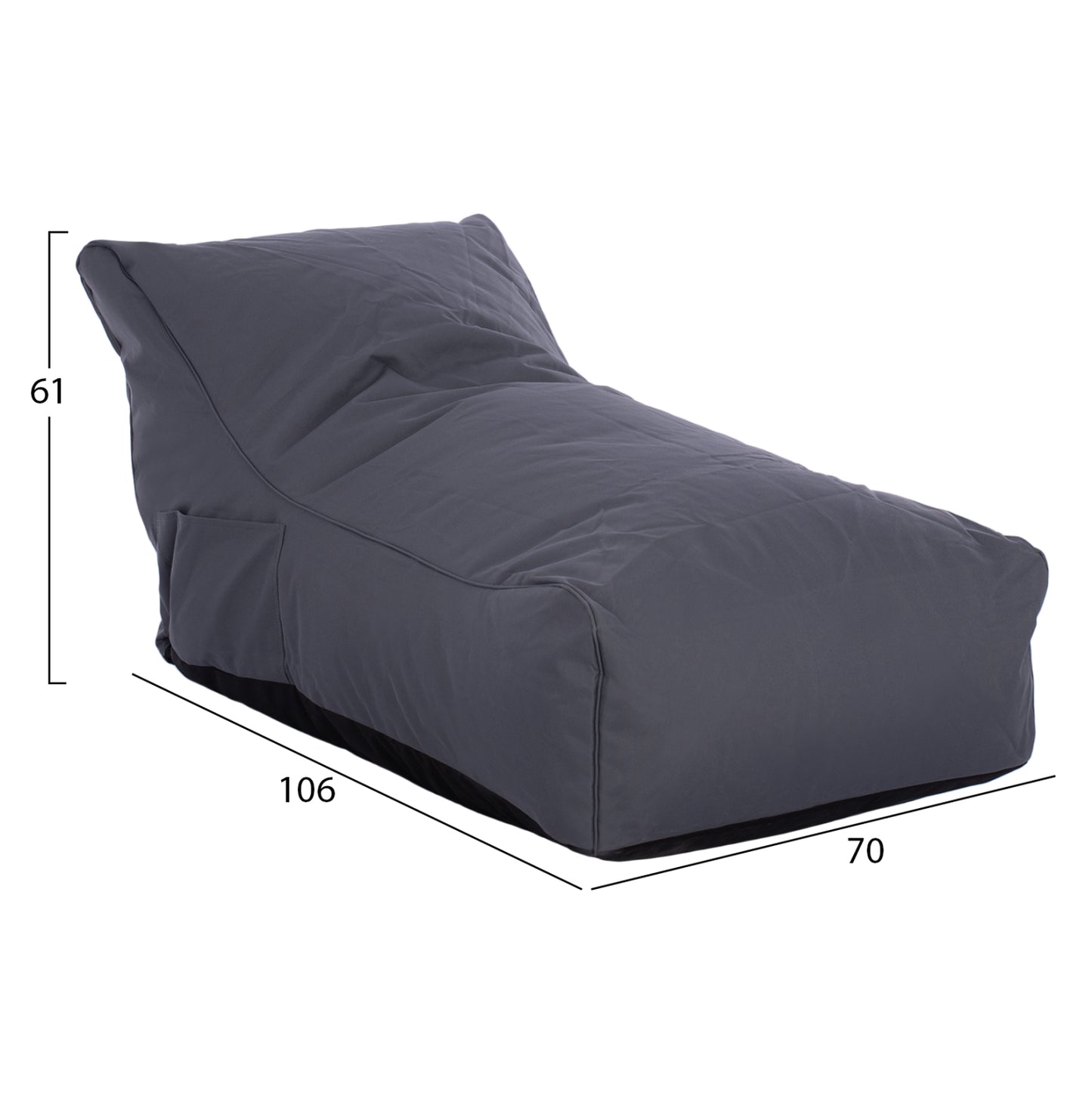 Pouf Bloom Waterproof HM5111.20 Grey 106x70x61cm