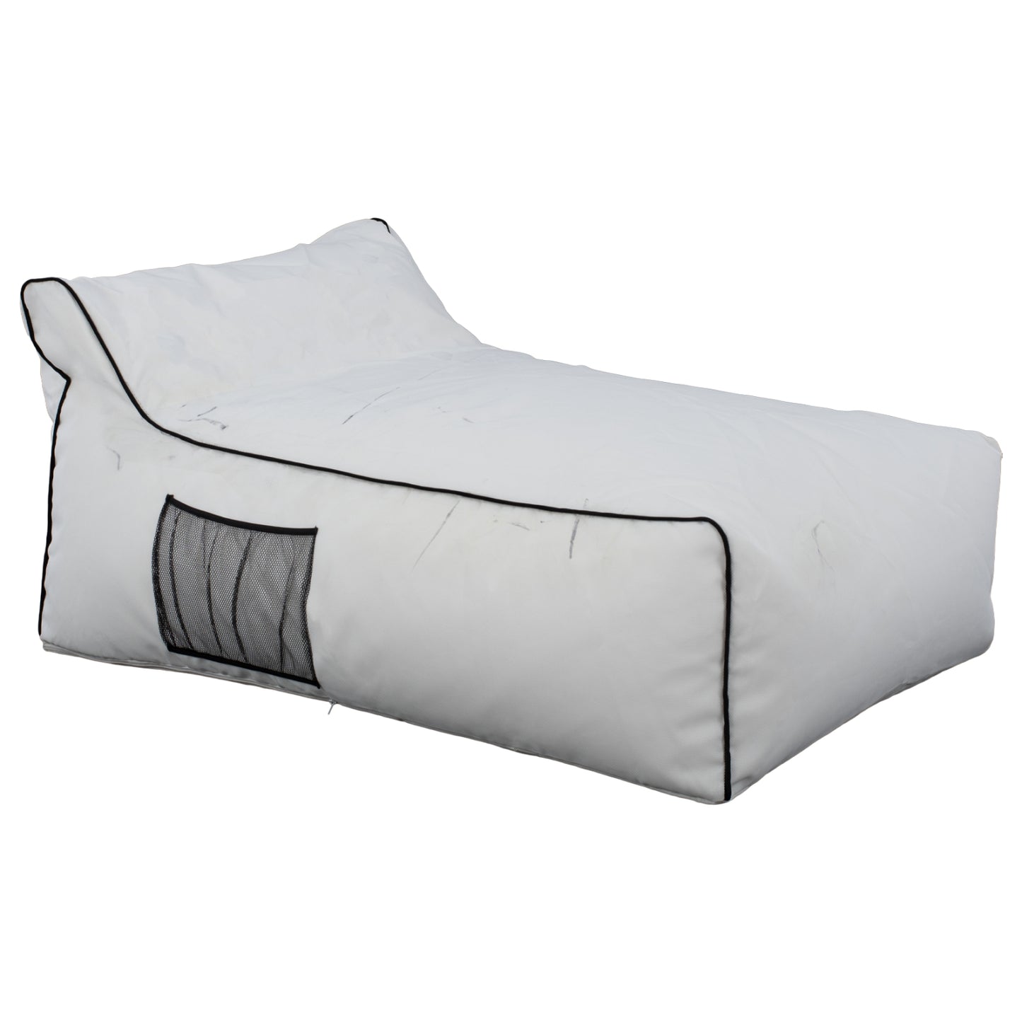 ΠΟΥΦ ZAFER HM5772.01 ΜΕ TEXTILINE ΛΕΥΚΟ ΚΑΙ ΜΑΥΡΟ ΡΕΛΙ 88x128x40-60Υ εκ. Β ΔΙΑΛΟΓΗΣ image 1