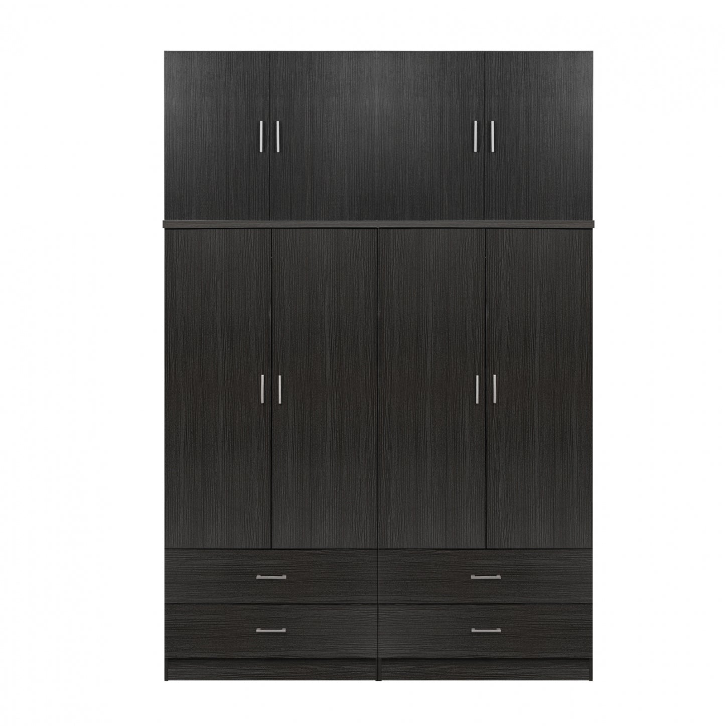 Set 2 pieces Wardrobe 4 leaf with loft Zebrano 160x42x241 HM11352.01 image 1
