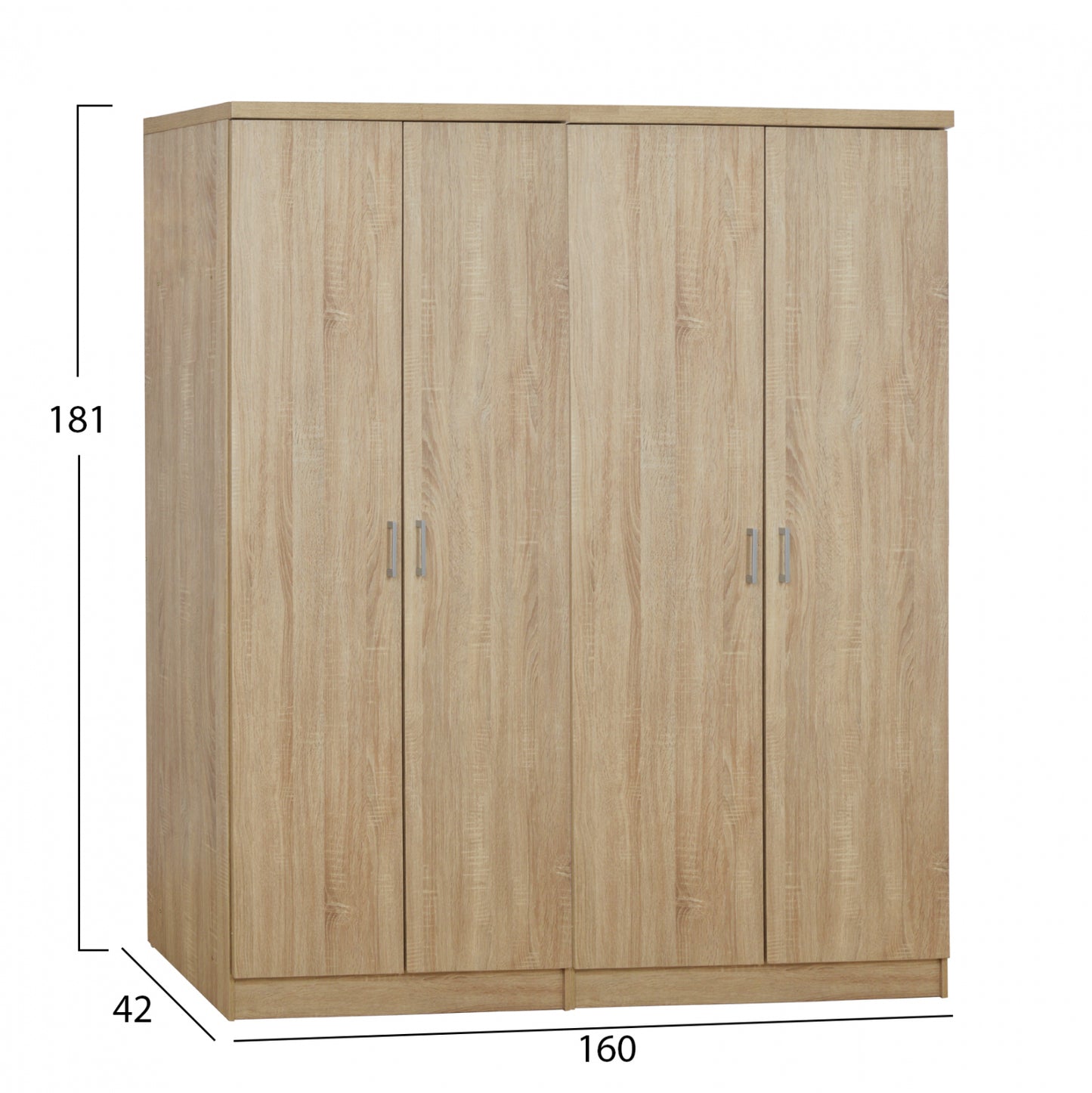 Комплект 2 парчета Шкаф 4 врати Сонама 160x42x181