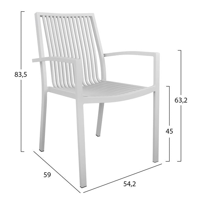 Set 5 pieces with Table 120x80x75.5 White HM10521