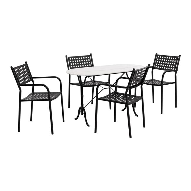 Set 5 pieces Outdoor Space HM10385 with marble table image 1