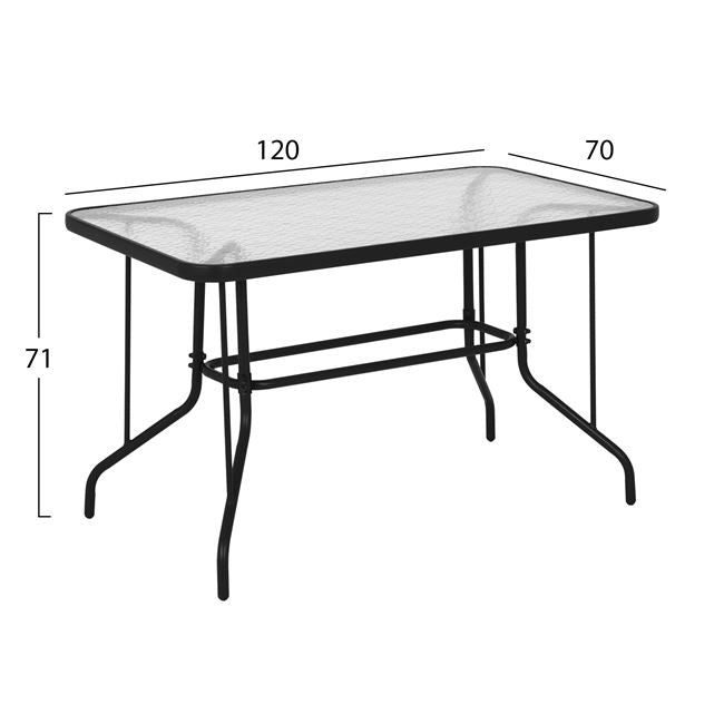 OUTDOOR DINING SET 5PCS HM10565.01 TABLE 120X70X71H & 4 ARMCHAIRS-GREY METAL