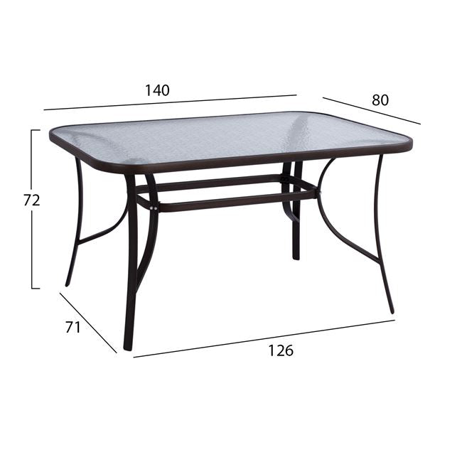 Set 5 pieces Metallic Table & Folding chairs Brown HM10558.02