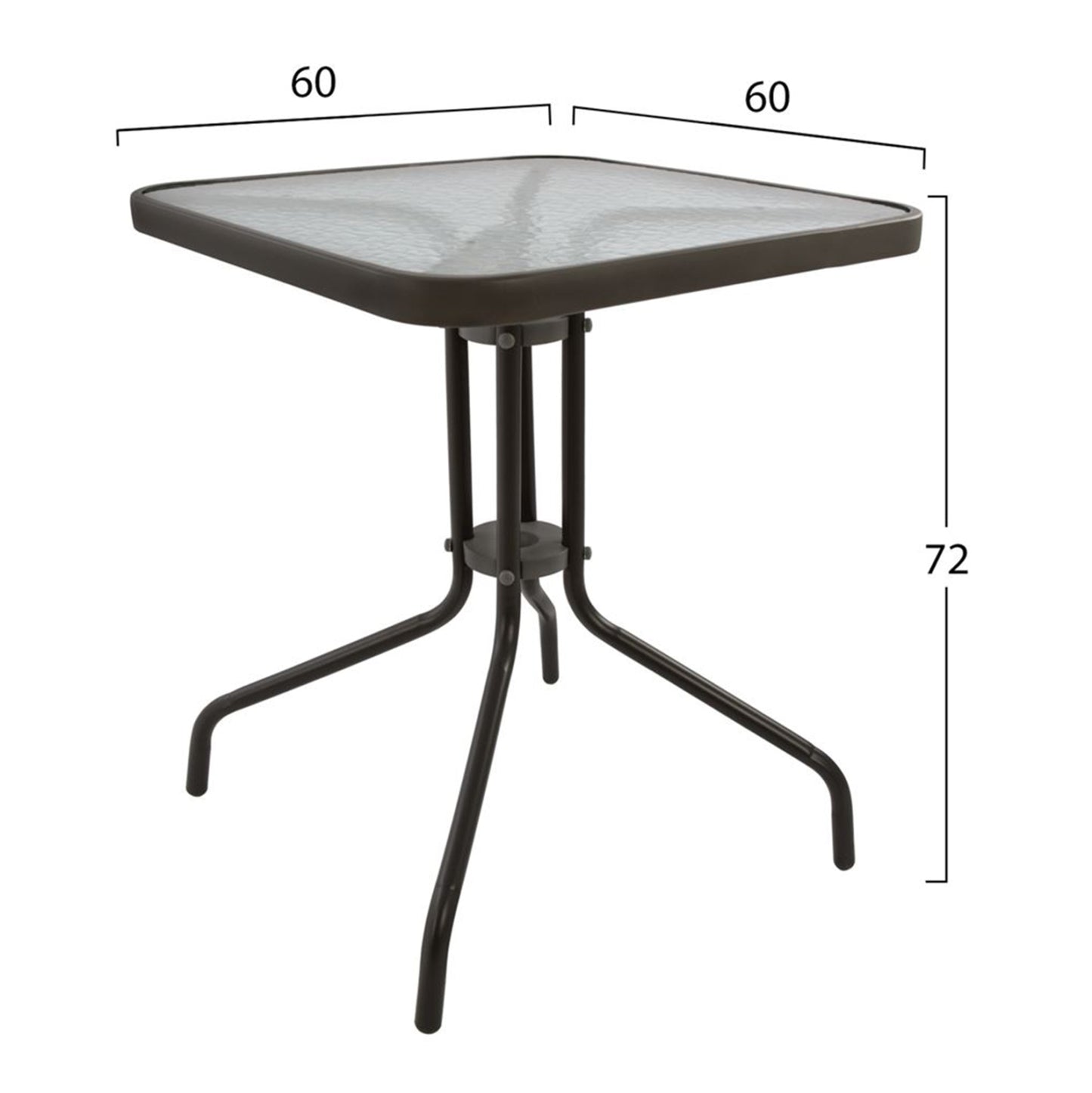 OUTDOOR DINING SET 3PCS FIGO HM21036 METAL TABLE & 2 FOLDABLE CHAIRS-BROWN