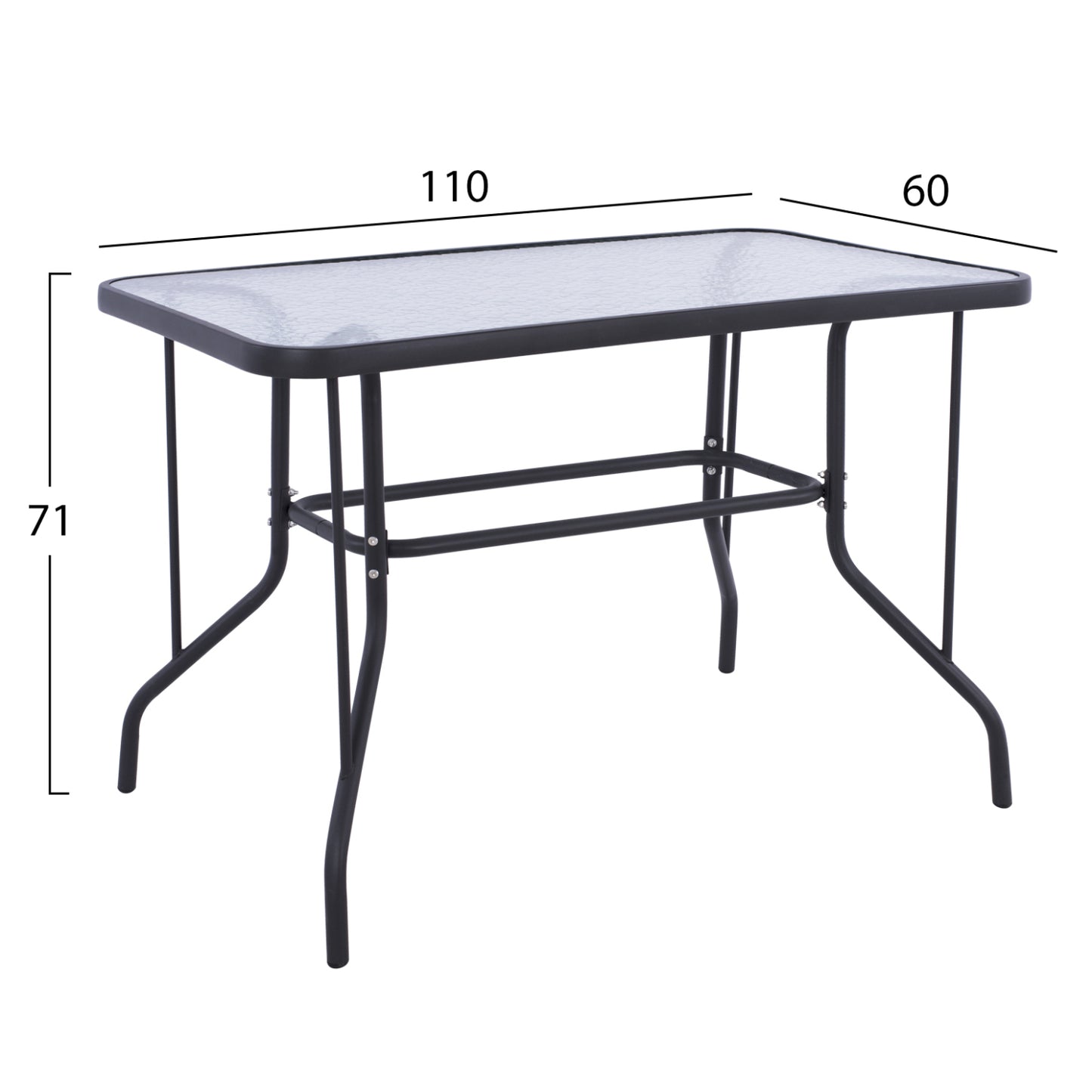 OUTDOOR DINING SET 5PCS MAG HM21033 METAL TABLE ΑΔΑΜ & 4 FOLDABLE CHAIRS-DARK GREY