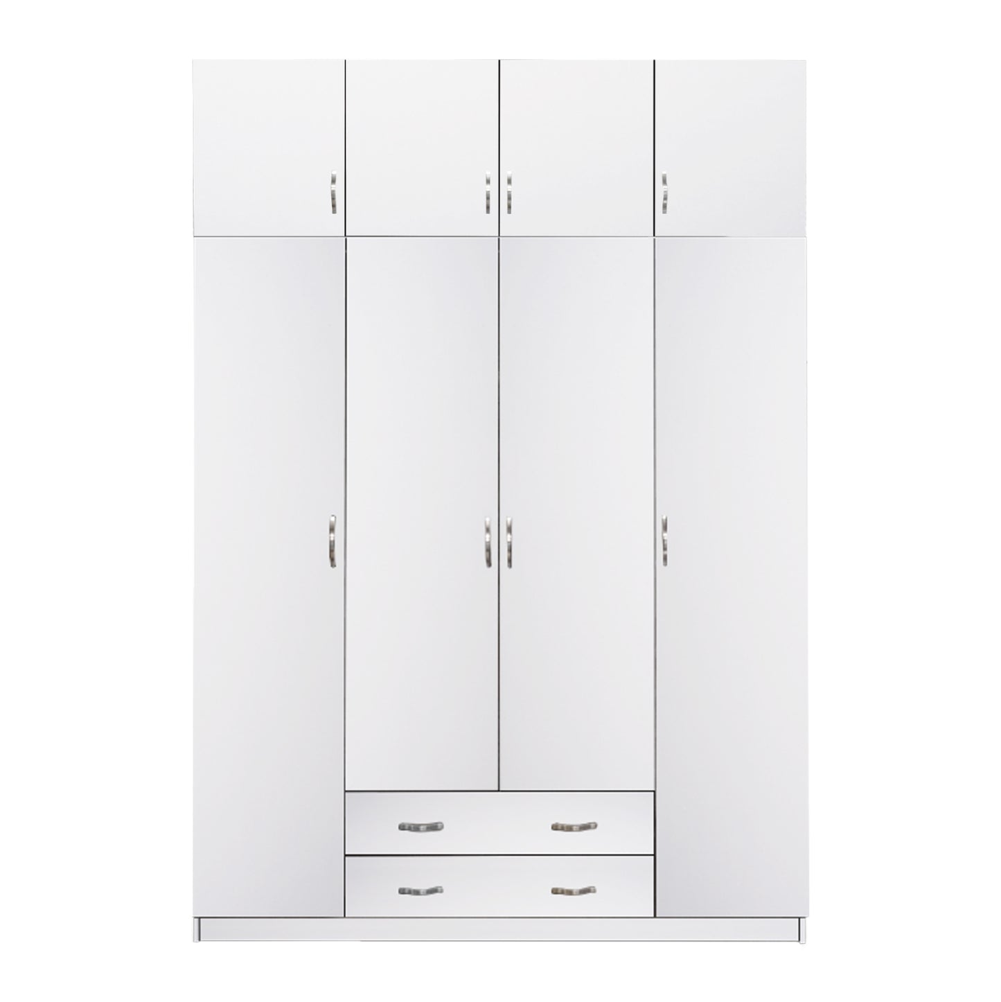 WARDROBE AZALEA WITH EXTRA UPPER CABINET 4-LEAF HM11224.05 MELAMINE IN WHITE 200x55.5x240Hcm. image 1