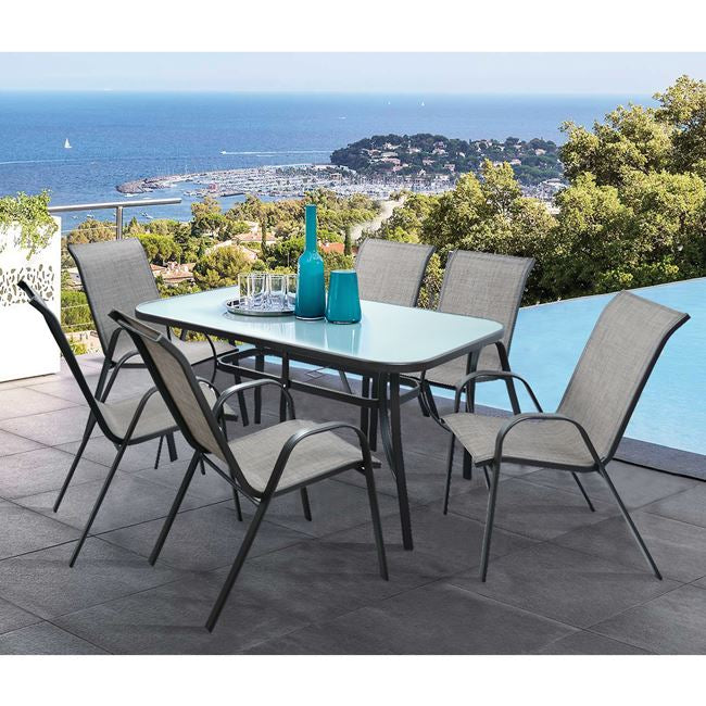 Set Dining Table 7 pieces 1Table & 6 chairs Grey HM5119.01