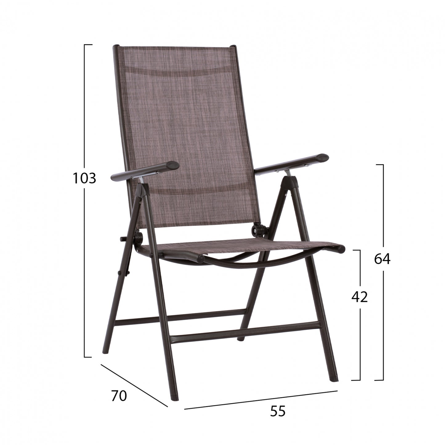 DINING SET 7PCS TABLE 150X90 & FOLDABLE BROWN ARMCHAIR HM11489
