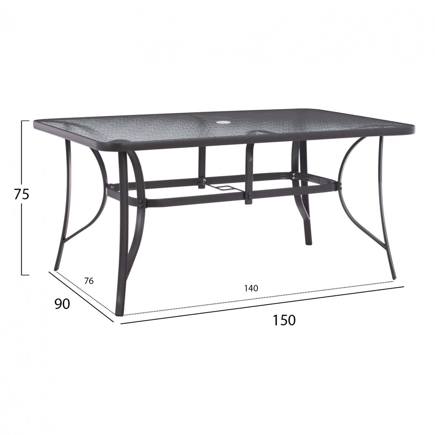 DINING SET 8PCS TABLE, ARMCHAIRS GRAY & UMBRELLA GRAY HM11477