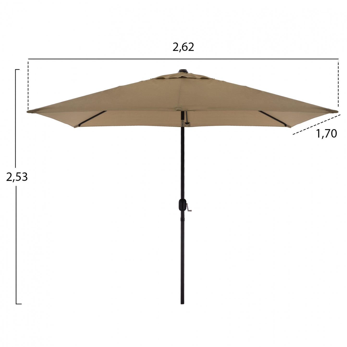 DINING SET 8PCS TABLE, GRAY ARMCHAIRS & MOCHA GRAY UMBRELLA HM11476