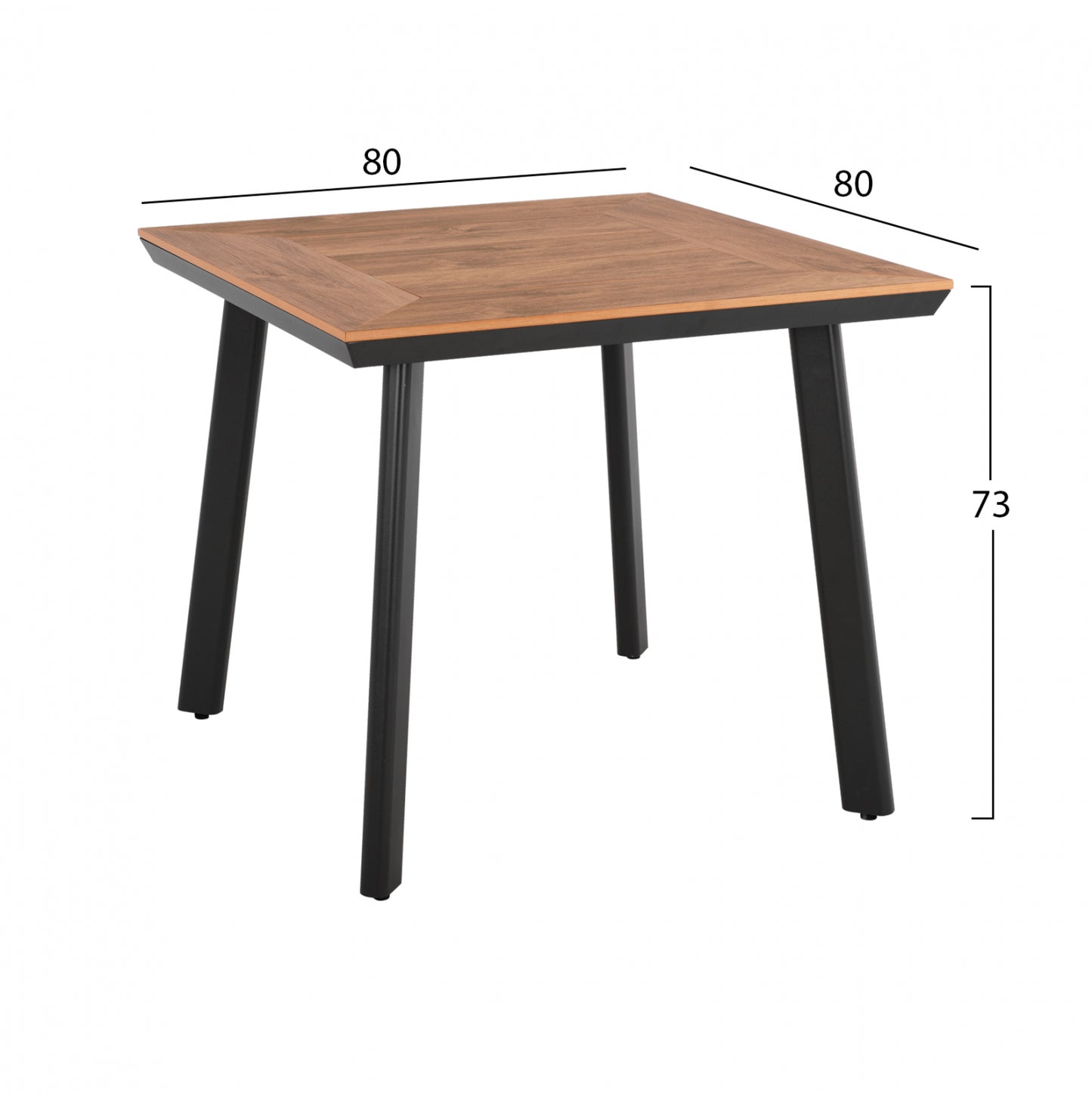 DINING SET 3PCS WITH TABLE 80x80 AND CHAIRS WITH ROPE HM11536.02