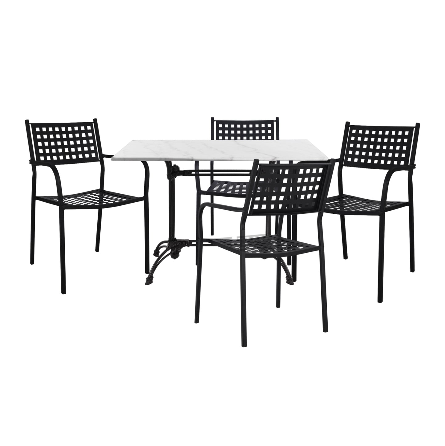 OUTDOOR DINING SET 5 PCS WITH MARBLE TABLE HM11717 image 1
