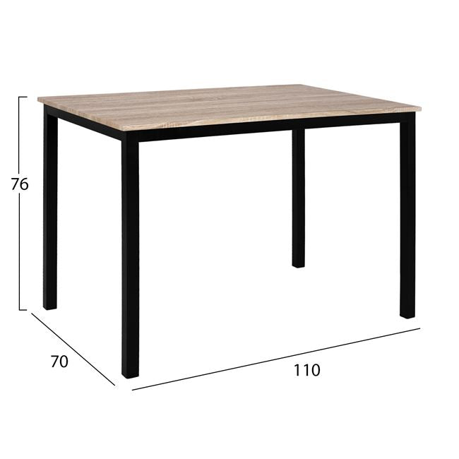 Комплект Маса За Хранене 110x70x76 см с 4 Стола